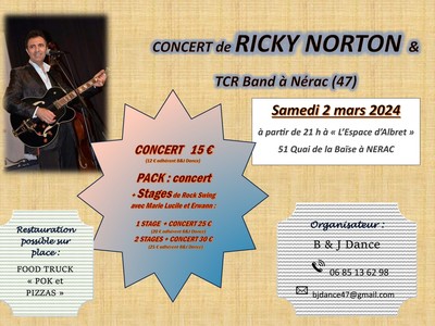 Affiche Concert Ricky Norton Nerac 2024