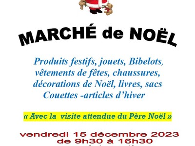 Affiche Marché de Noël Nerac Secours Populaire 2023