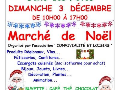 Affiche Marché de Noël Sainte Maure de Peyriac 2023