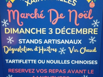 Affiche marché de Noël Xaintrailles 2023 