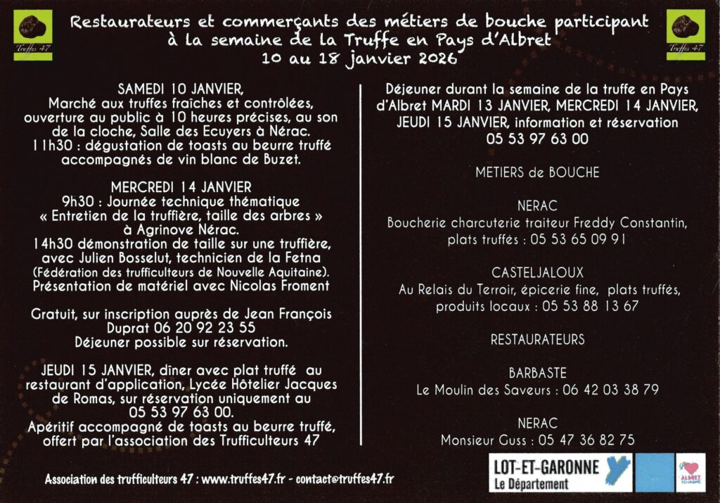Semaine de la truffe en albret 2026